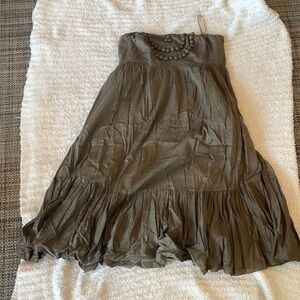 Strapless tiered cotton sundress